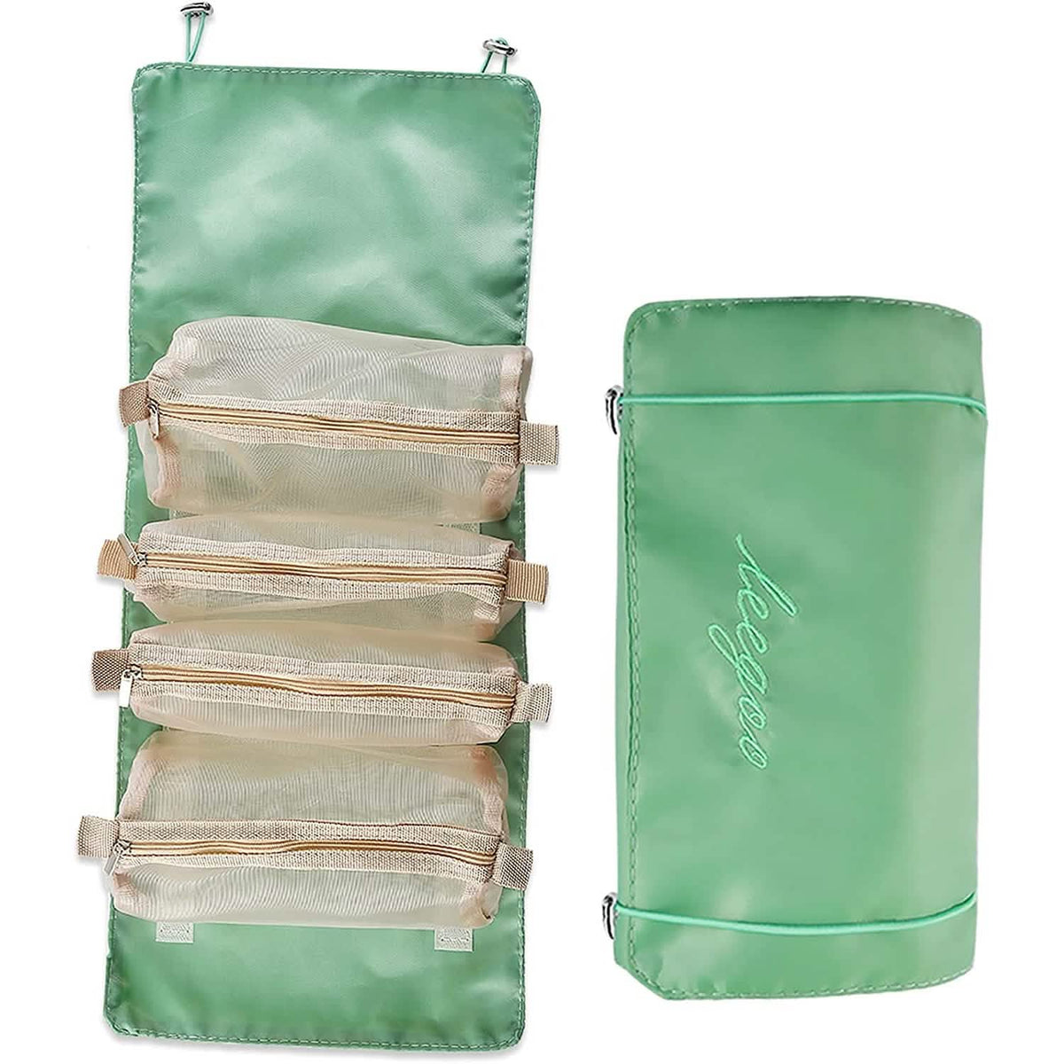 Hanging Roll-Up Makeup Bag-Hanging Roll-Up Makeup Bag
