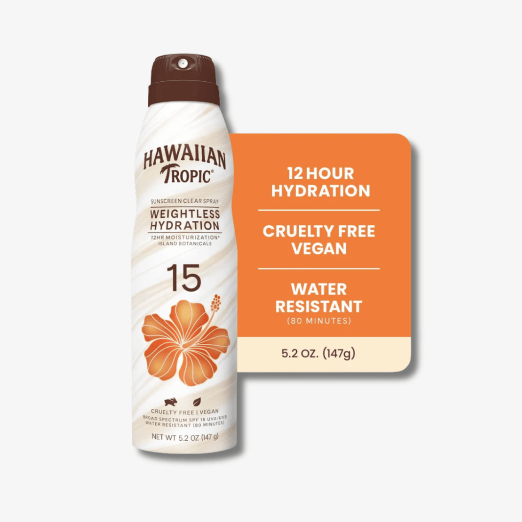 Hawaiian Tropic Sunscreen Clear Spray Weightless Hydration SPF 15 6oz-Hawaiian Tropic Sunscreen Clear Spray Weightless Hydration SPF 15 6oz