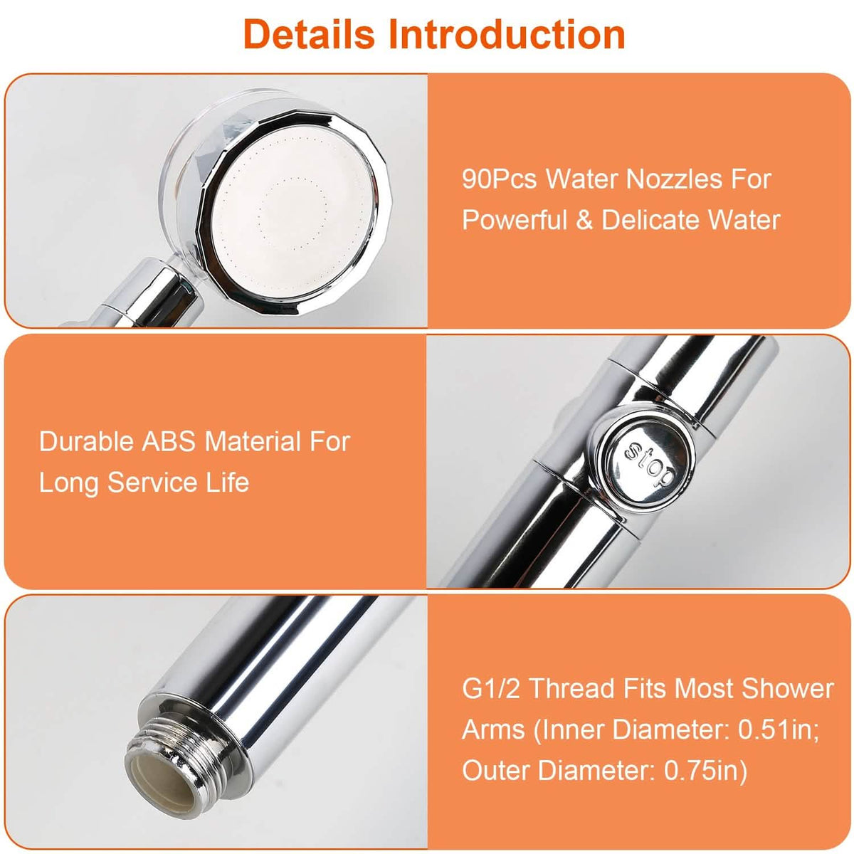 High Pressure Shower Head 360¬∞ Rotating Water Saving Handheld Shower Head-High Pressure Shower Head 360¬∞ Rotating Water Saving Handheld Shower Head