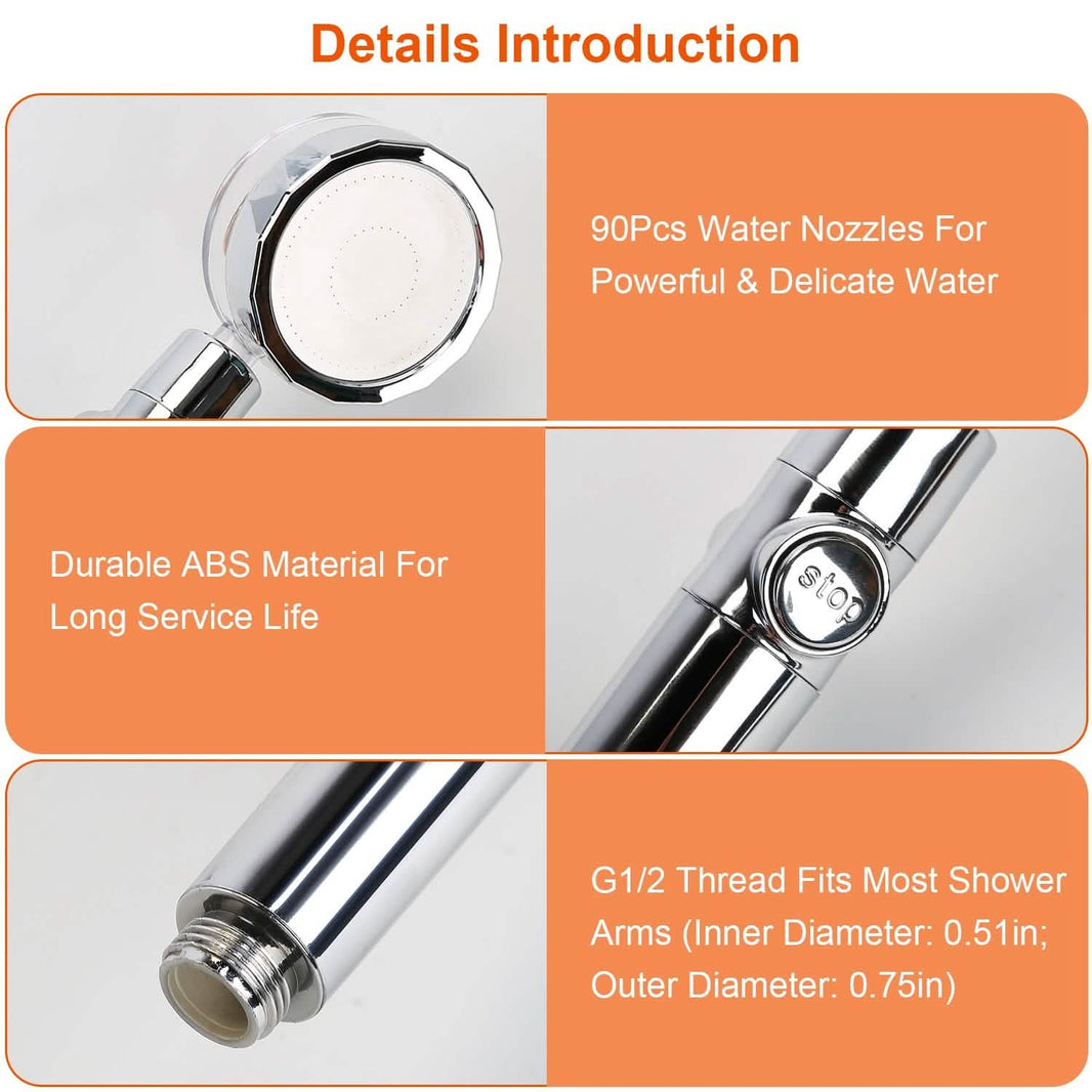 High Pressure Shower Head 360¬∞ Rotating Water Saving Handheld Shower Head-High Pressure Shower Head 360¬∞ Rotating Water Saving Handheld Shower Head
