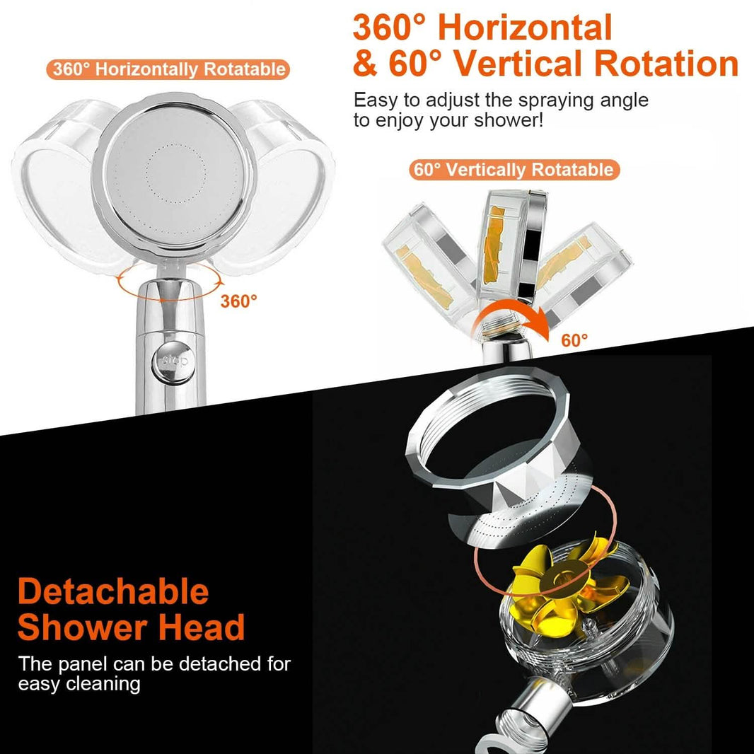 High Pressure Shower Head 360¬∞ Rotating Water Saving Handheld Shower Head-High Pressure Shower Head 360¬∞ Rotating Water Saving Handheld Shower Head