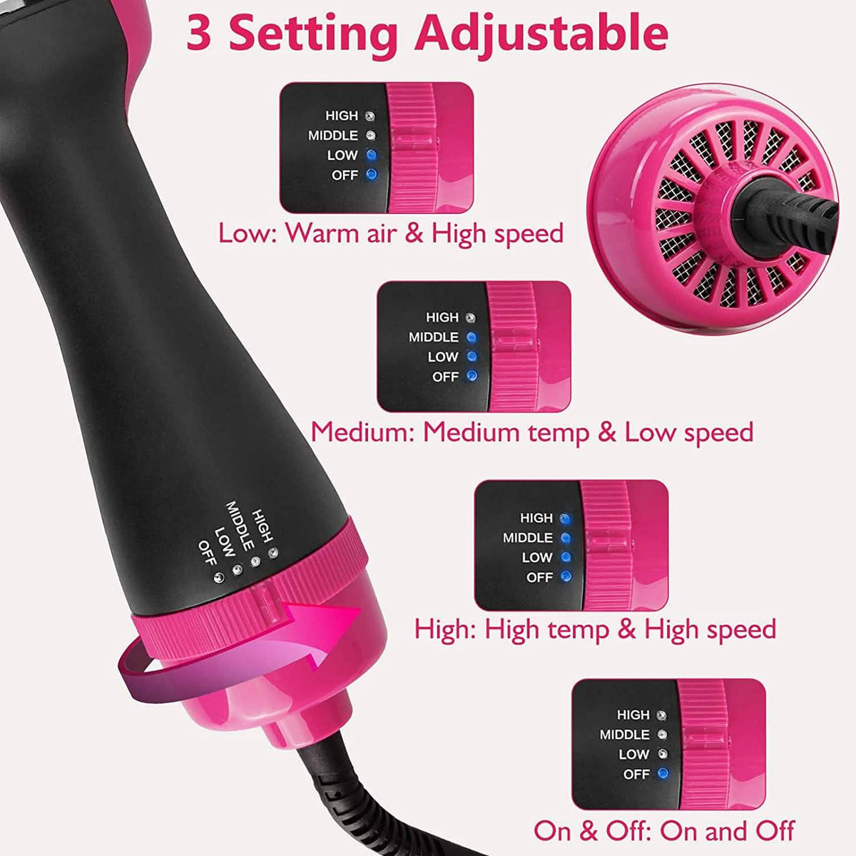 HIPPIH Hot Air Brush Styler and Dryer-HIPPIH Hot Air Brush Styler and Dryer