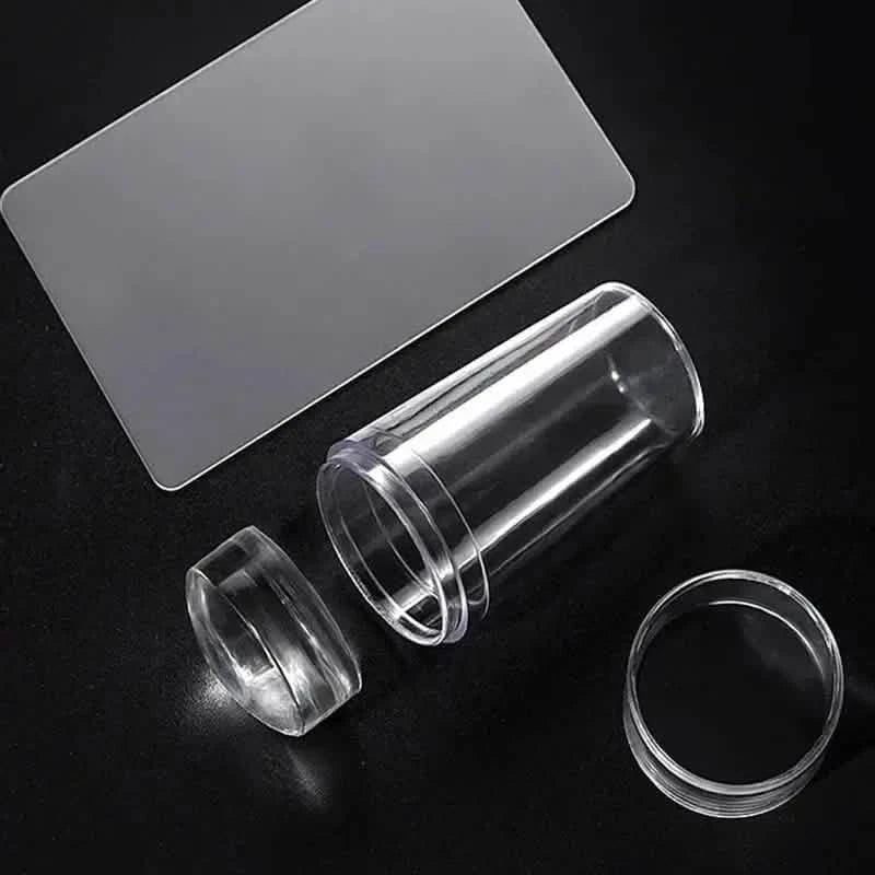 Hypoallergenic Silicone Nail Stamper and Scraper Set for French Manicure Stamping Plate-Hypoallergenic Silicone Nail Stamper and Scraper Set for French Manicure Stamping Plate