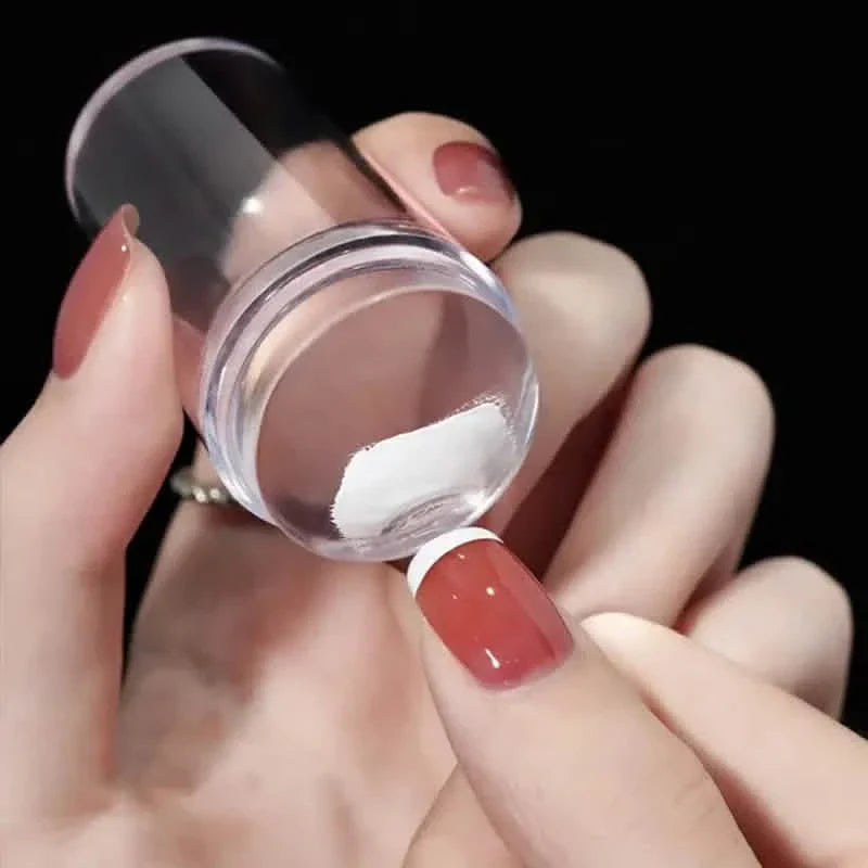 Hypoallergenic Silicone Nail Stamper and Scraper Set for French Manicure Stamping Plate-Hypoallergenic Silicone Nail Stamper and Scraper Set for French Manicure Stamping Plate