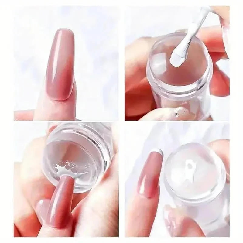 Hypoallergenic Silicone Nail Stamper and Scraper Set for French Manicure Stamping Plate-Hypoallergenic Silicone Nail Stamper and Scraper Set for French Manicure Stamping Plate