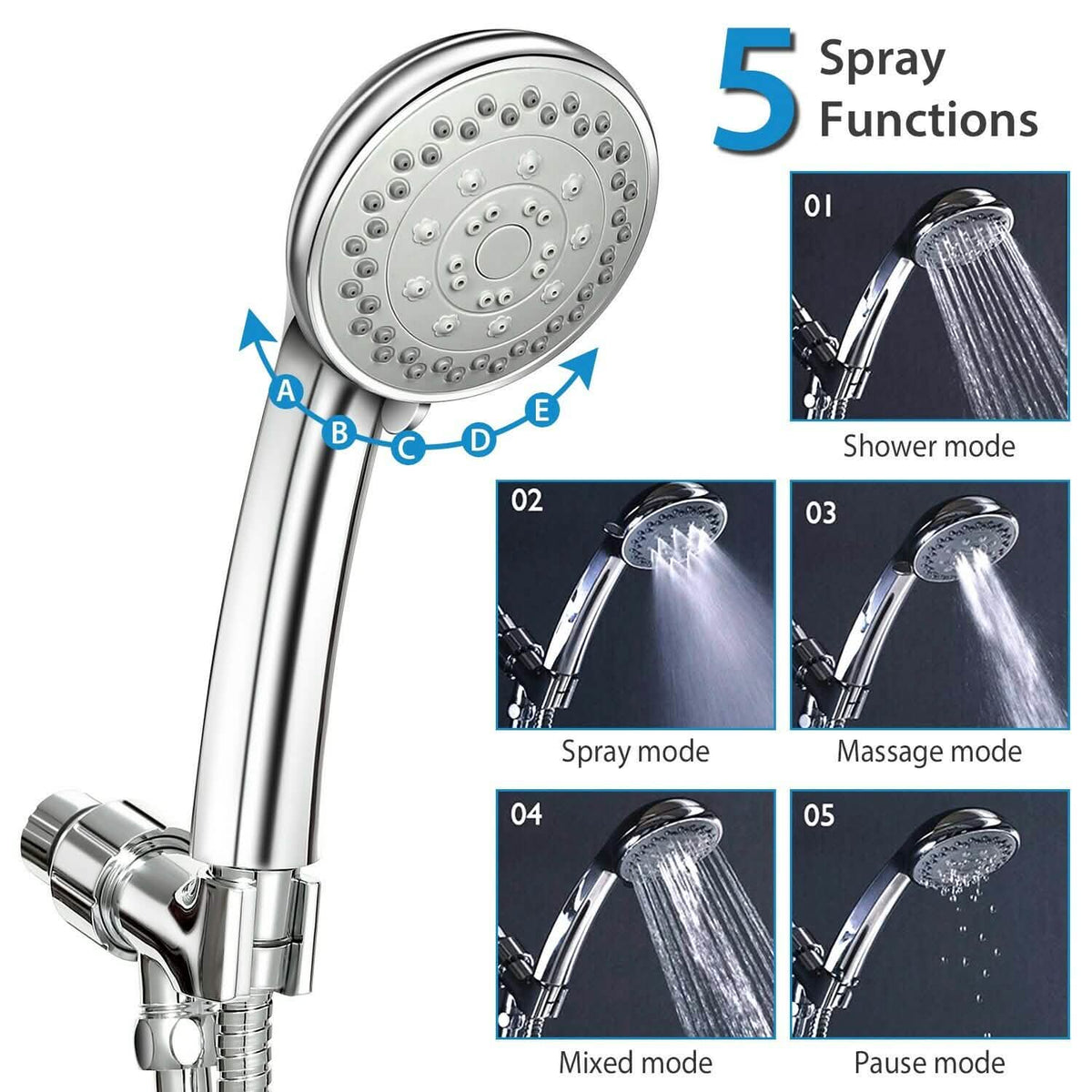 iMountek Handheld Stainless Shower Hand-iMountek Handheld Stainless Shower Hand