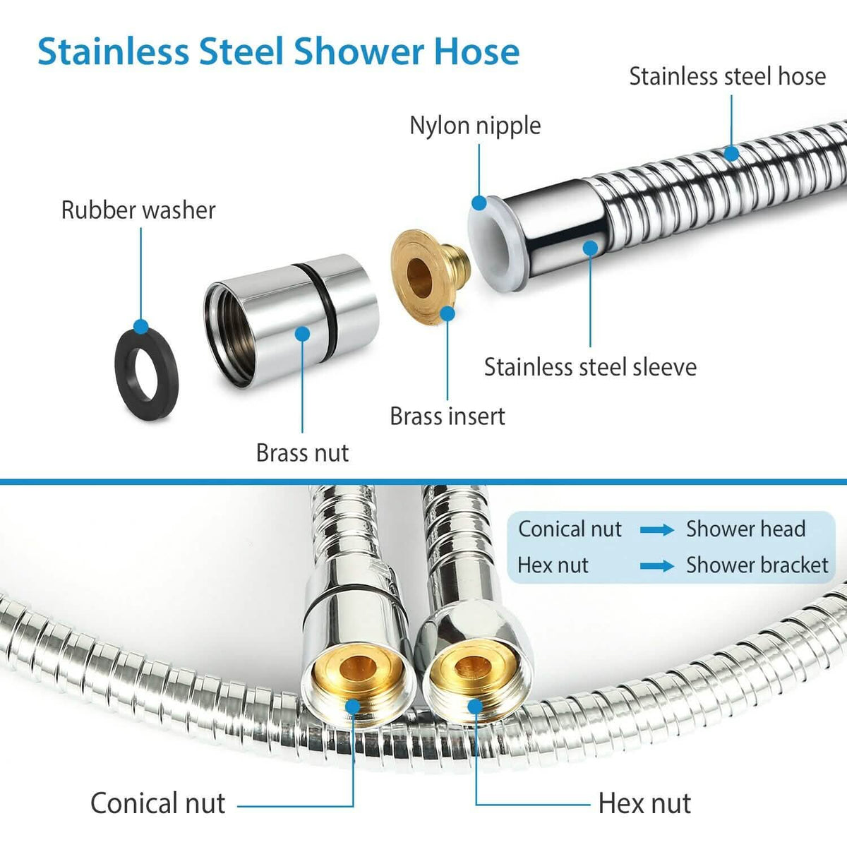 iMountek Handheld Stainless Shower Hand-iMountek Handheld Stainless Shower Hand