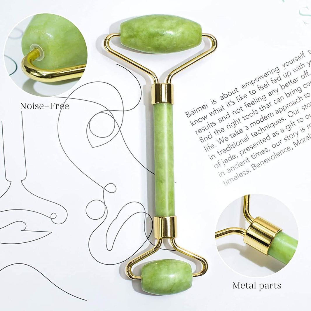 Jade Roller & Gua Sha Set Facial Beauty Tools Face Roller Skin Massager-Jade Roller & Gua Sha Set Facial Beauty Tools Face Roller Skin Massager