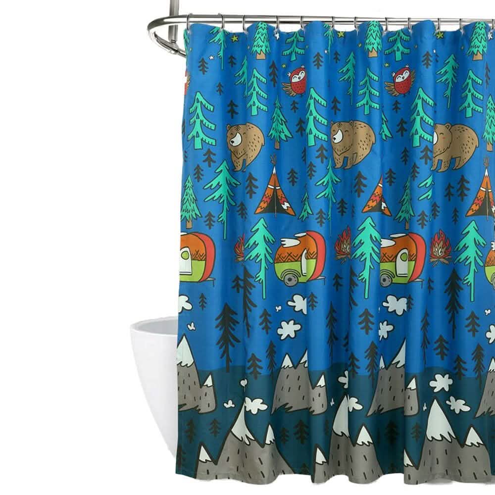 Kidz Mix Camping Explorer Shower Curtain-Kidz Mix Camping Explorer Shower Curtain