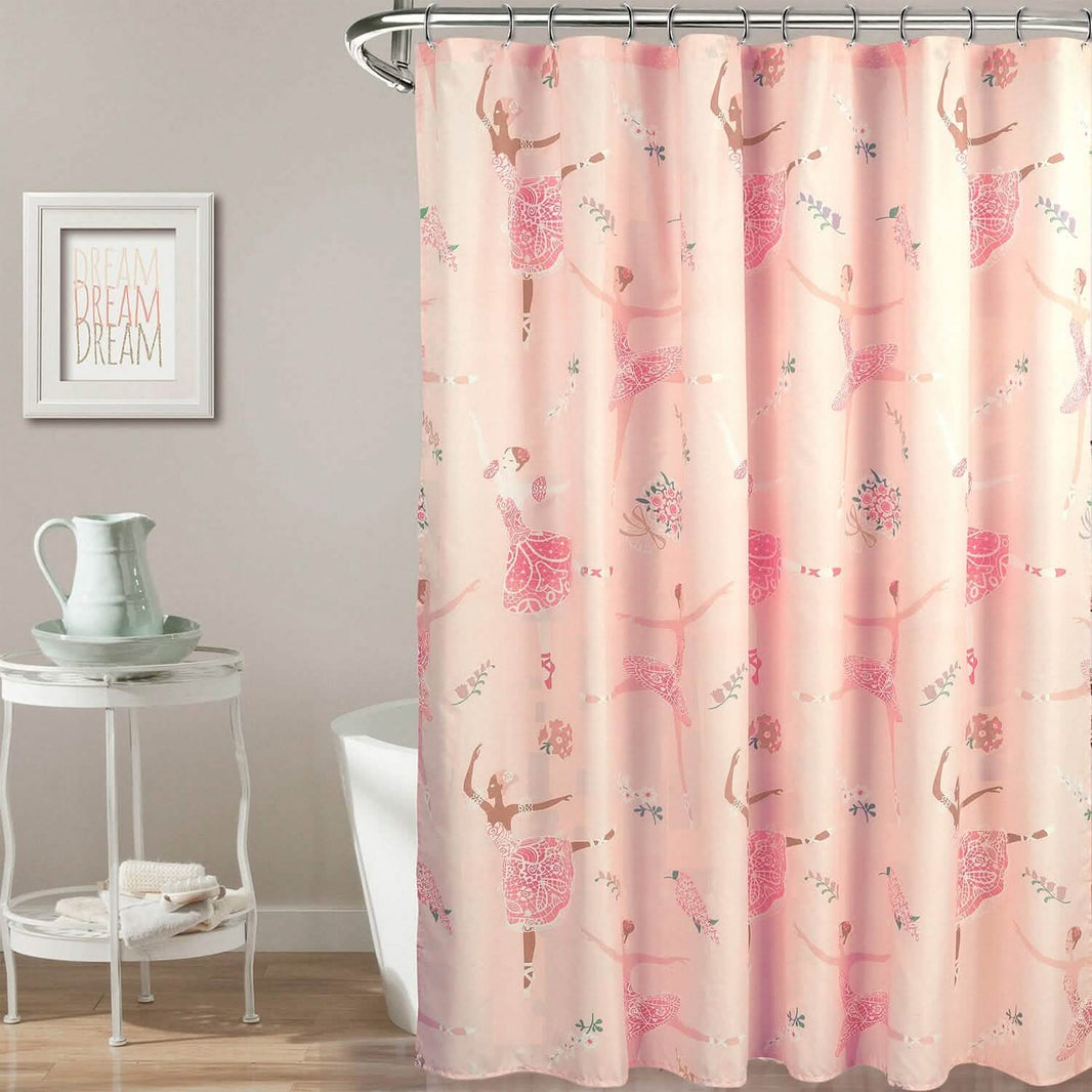 Kidz Mix Dancing Ballerinas Shower Curtain-Kidz Mix Dancing Ballerinas Shower Curtain