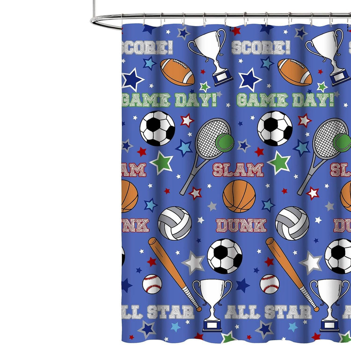 Kidz Mix Game Day Shower Curtain-Kidz Mix Game Day Shower Curtain