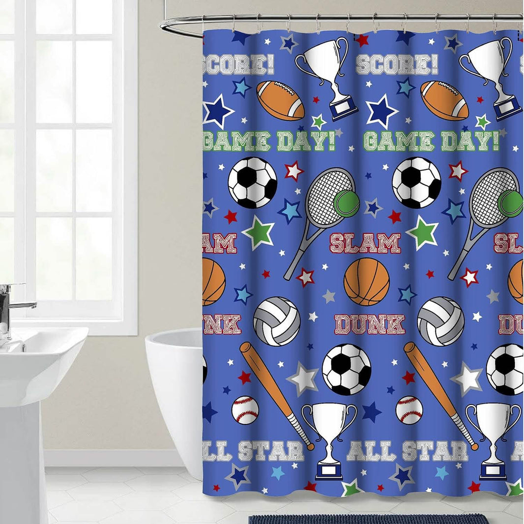 Kidz Mix Game Day Shower Curtain-Kidz Mix Game Day Shower Curtain