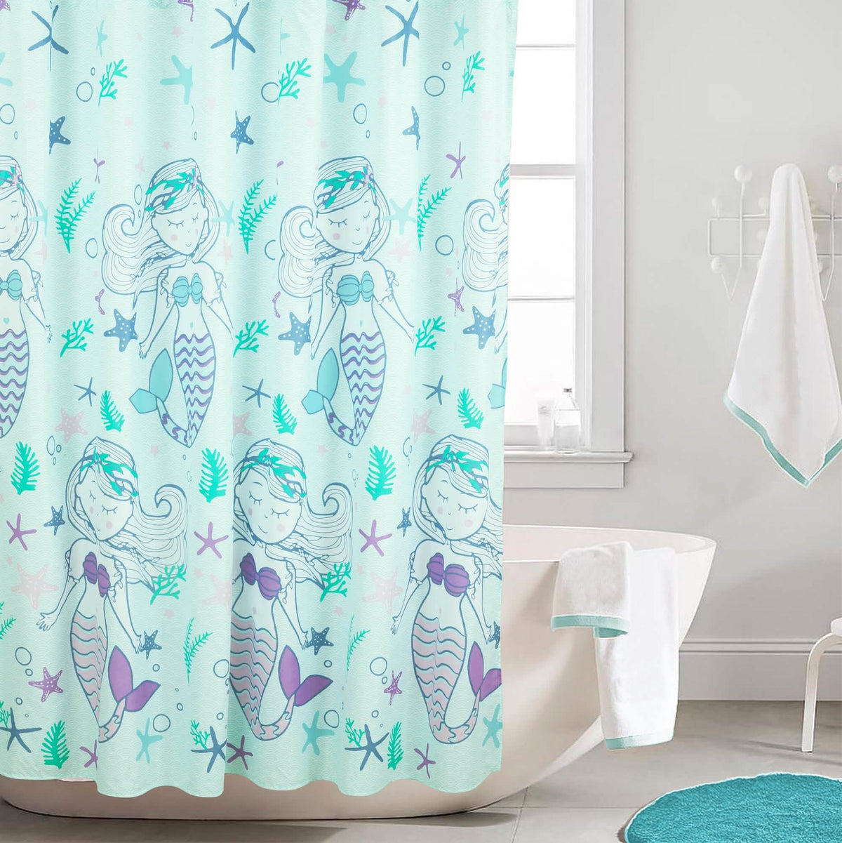 Kidz Mix Mystical Mermaid Shower Curtain-Kidz Mix Mystical Mermaid Shower Curtain
