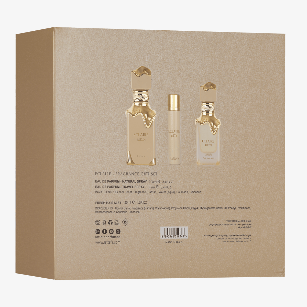 Lattafa Eclaire 3pcs Gift Set 100ml-Lattafa Eclaire 3pcs Gift Set 100ml