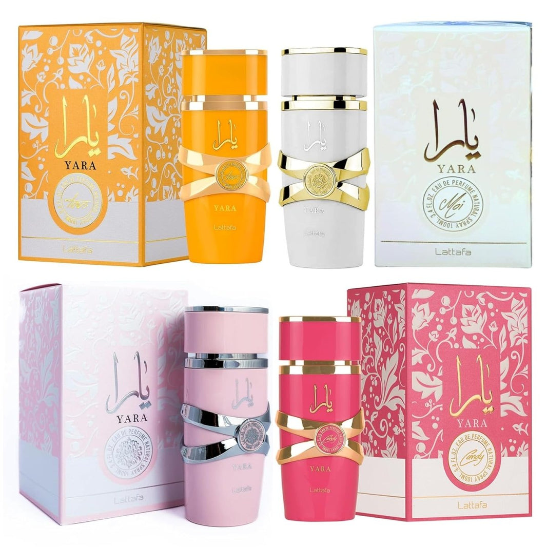 Lattafa Yara Eau De Parfum Pack of 4 Gift Set (Yara + Candy + Tous + Moi)-Lattafa Yara Eau De Parfum Pack of 4 Gift Set (Yara + Candy + Tous + Moi)