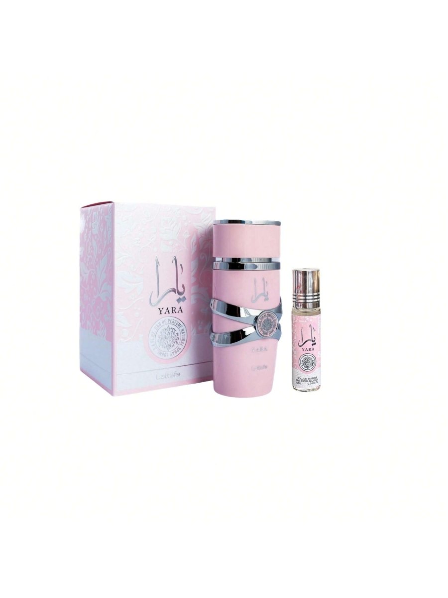 Lattafa Yara EDP 100Ml + Yara roll on 10Ml 0.34Oz for Women-Lattafa Yara EDP 100Ml + Yara roll on 10Ml 0.34Oz for Women