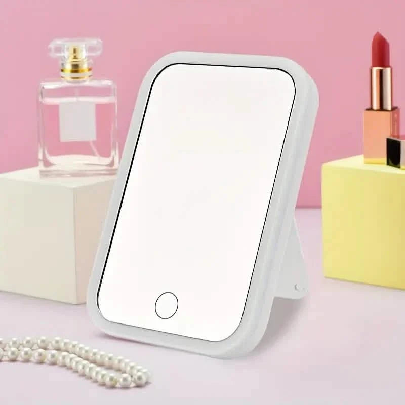 LED Makeup Mirror Touch Screen 3 Light Portable Standing Folding Vanity Mirror-LED Makeup Mirror Touch Screen 3 Light Portable Standing Folding Vanity Mirror