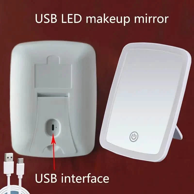 LED Makeup Mirror with Touch Sensor - 3 Color Lighting Modes-LED Makeup Mirror with Touch Sensor - 3 Color Lighting Modes