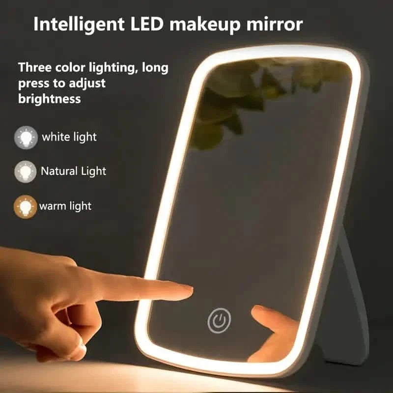 LED Makeup Mirror with Touch Sensor - 3 Color Lighting Modes-LED Makeup Mirror with Touch Sensor - 3 Color Lighting Modes