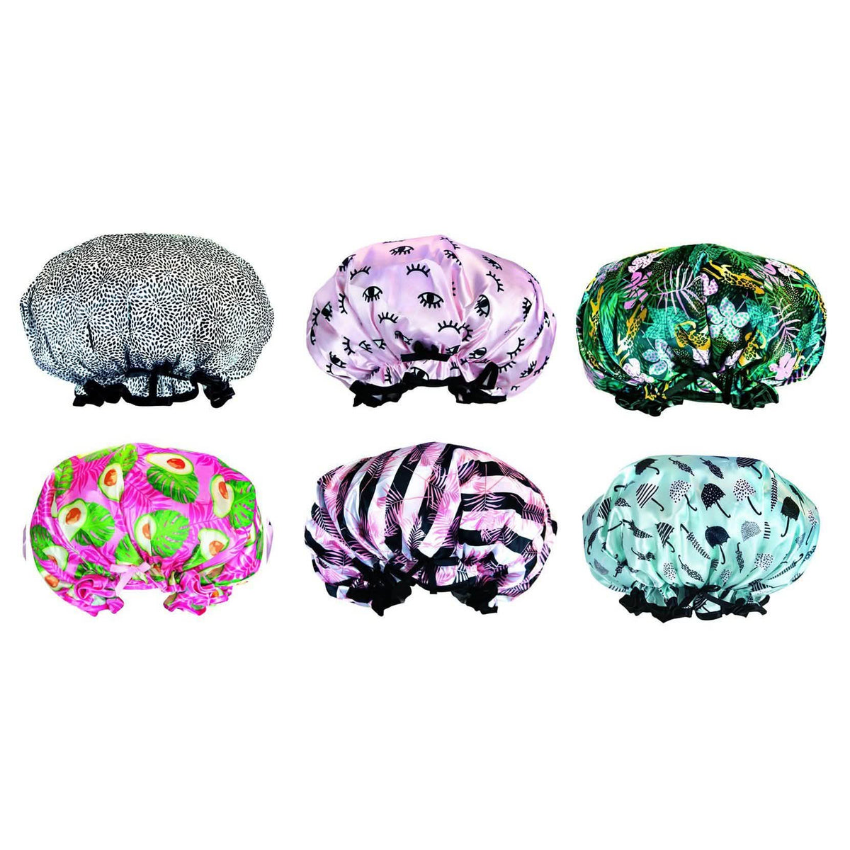 Lemon Lavender Comfy Retro Style Shower Cap-Lemon Lavender Comfy Retro Style Shower Cap