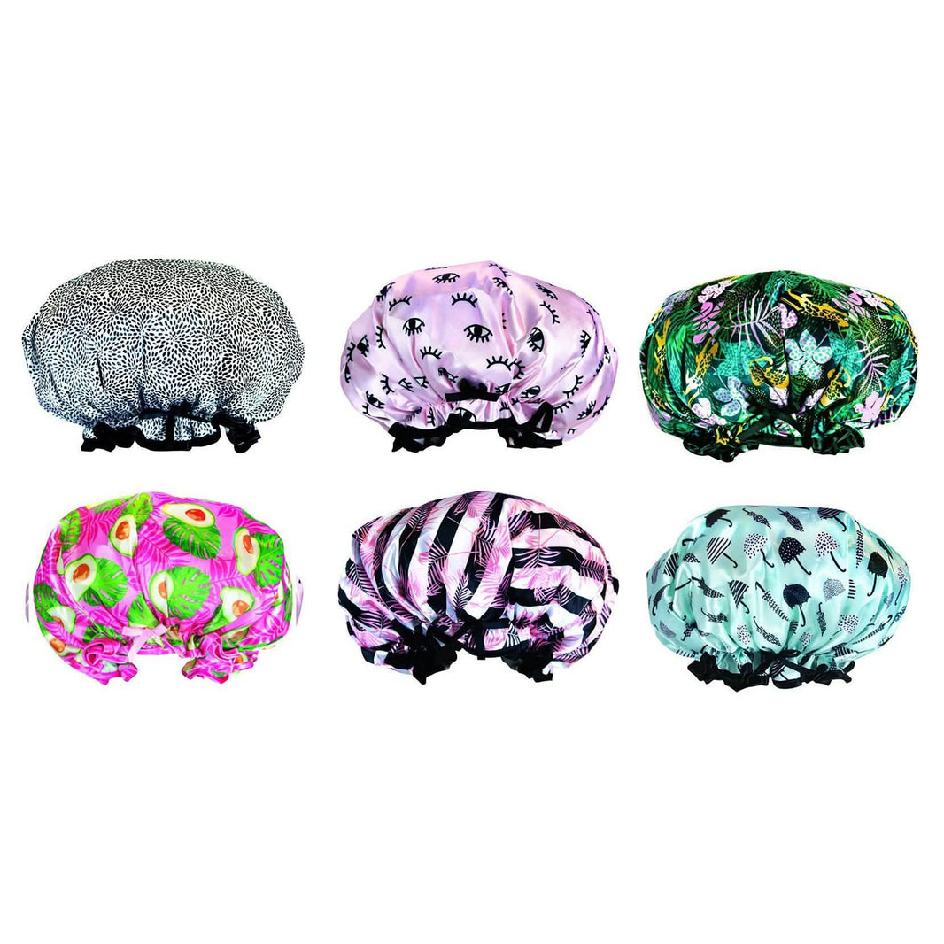 Lemon Lavender Comfy Retro Style Shower Cap-Lemon Lavender Comfy Retro Style Shower Cap