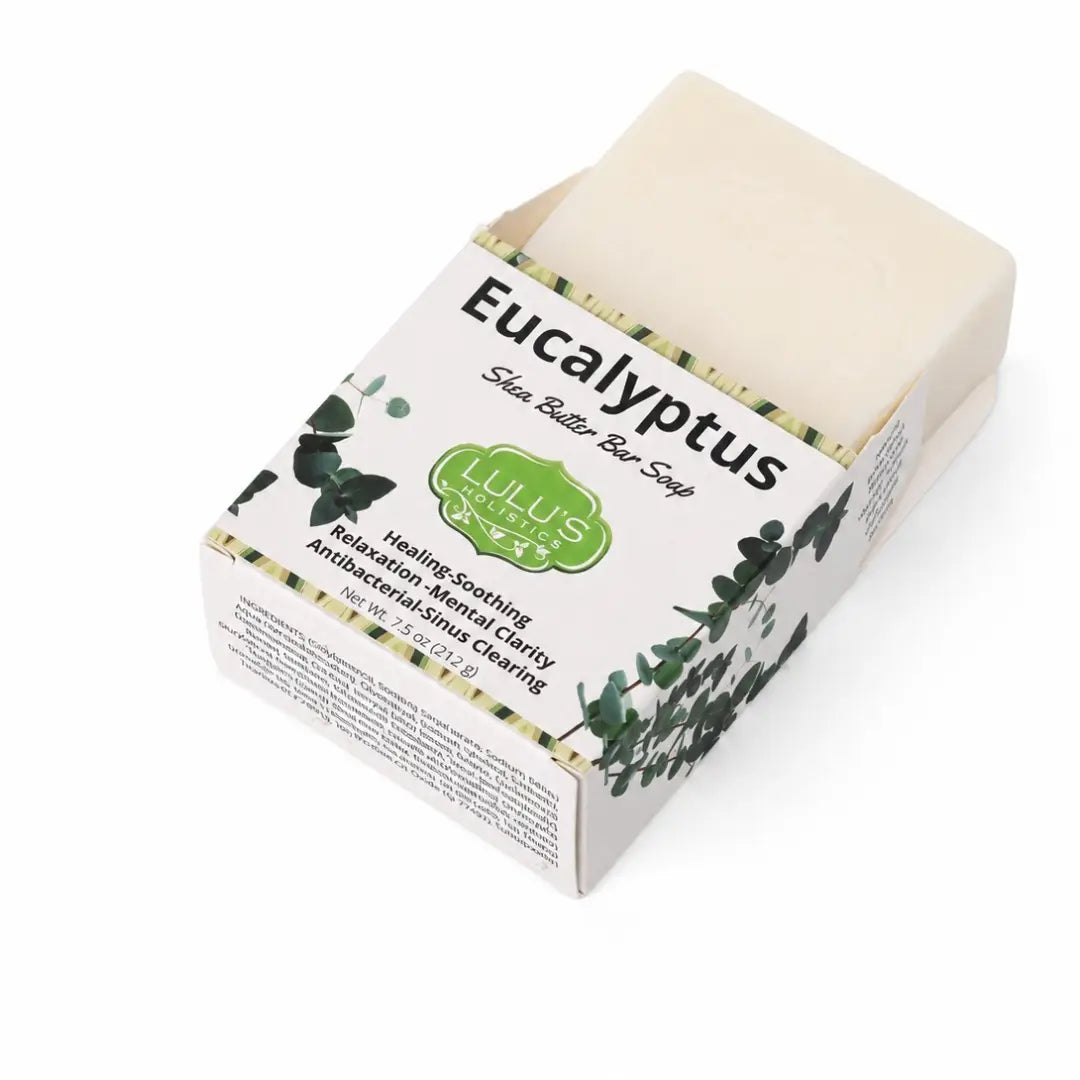 Lulu's Holistics Eucalyptus Shea Butter Bar Soap – Clarifying Cleanse-Lulu's Holistics Eucalyptus Shea Butter Bar Soap – Clarifying Cleanse