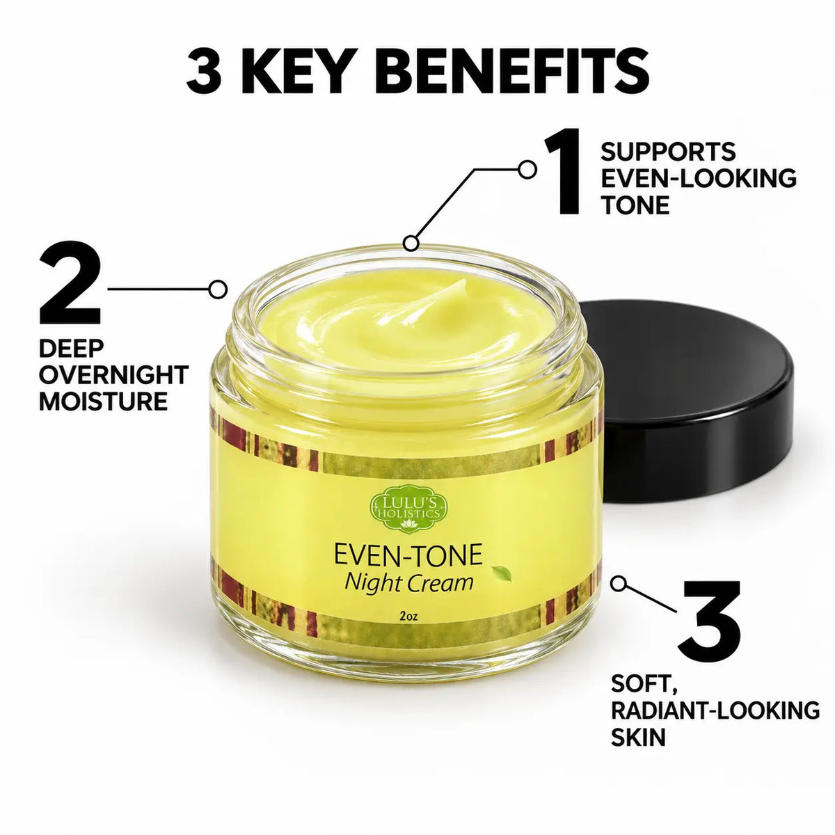 Lulu's Holistics Even-Tone Overnight Moisture Face Cream (2oz)-Lulu's Holistics Even-Tone Overnight Moisture Face Cream (2oz)