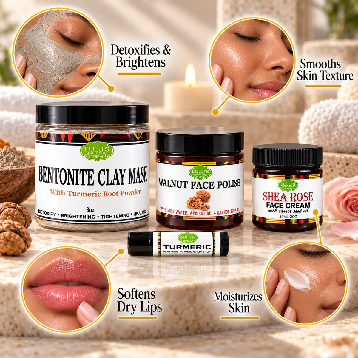Lulu's Holistics Ultimate Skin Detox & Glow Routine Complete 4-Piece Set-Lulu's Holistics Ultimate Skin Detox & Glow Routine Complete 4-Piece Set