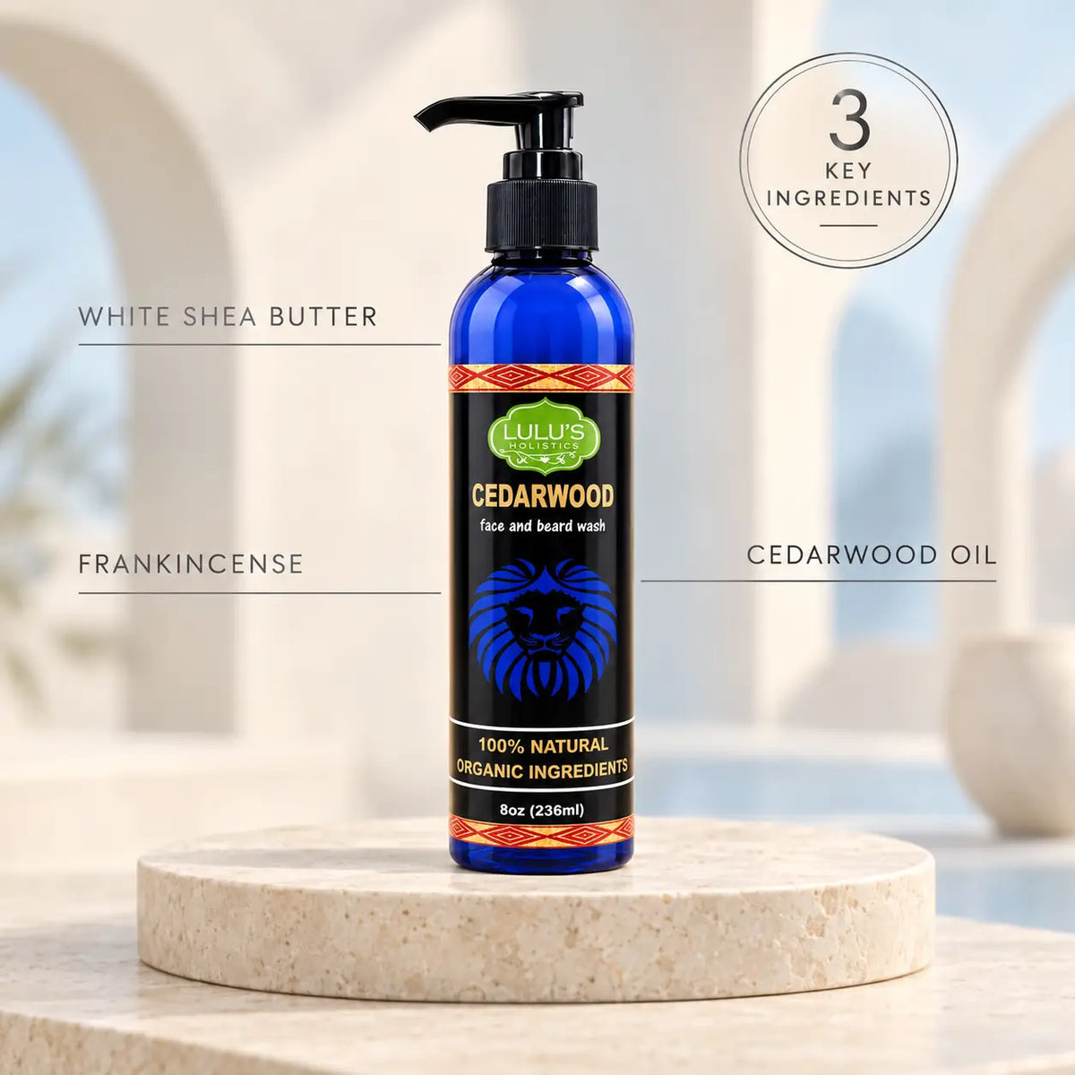Lulu's Holistics Cedarwood Face & Beard Soothing Conditioning Wash (8oz)-Lulu's Holistics Cedarwood Face & Beard Soothing Conditioning Wash (8oz)