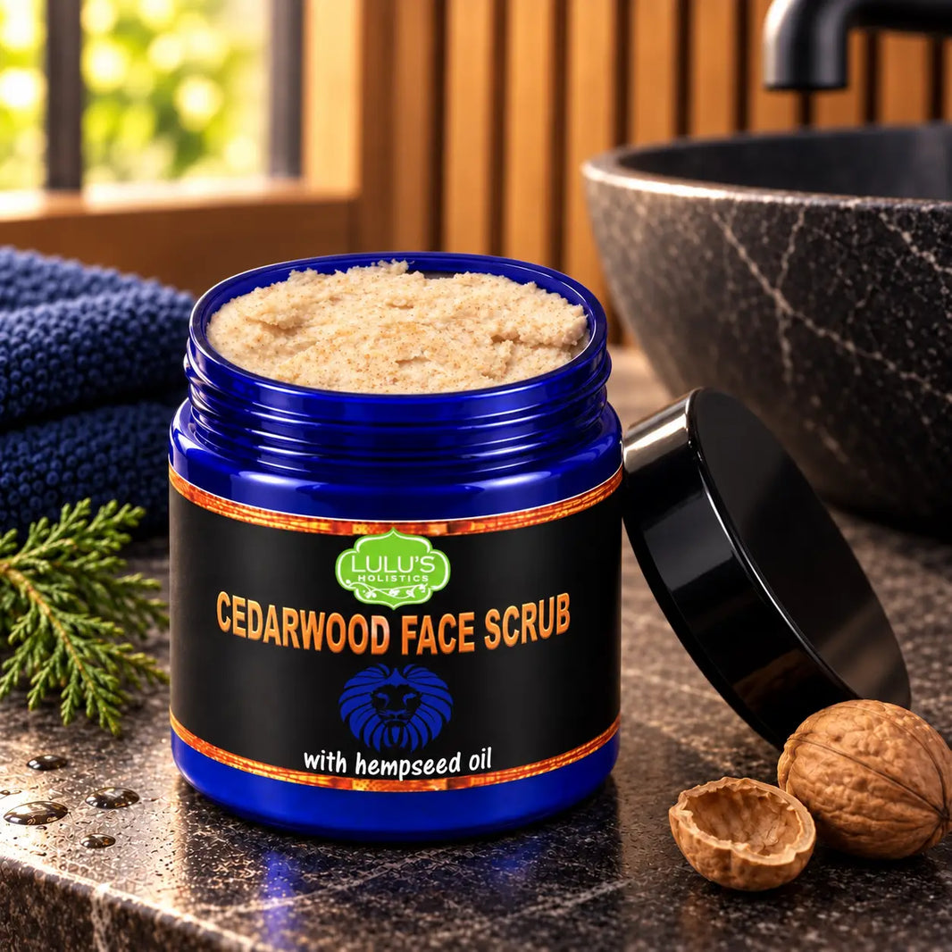 Lulu's Holistics Cedarwood & Hemp Seed Exfoliating Face Scrub (4oz)-Lulu's Holistics Cedarwood & Hemp Seed Exfoliating Face Scrub (4oz)
