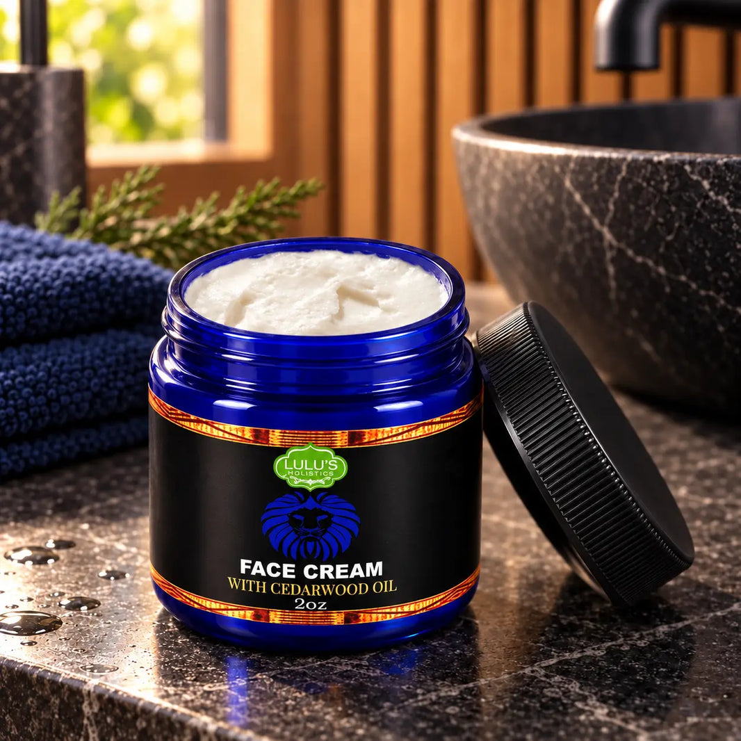 Lulu's Holistics Cedarwood Face & Beard Hydrating Men's Moisturizer Cream (2oz)-Lulu's Holistics Cedarwood Face & Beard Hydrating Men's Moisturizer Cream (2oz)