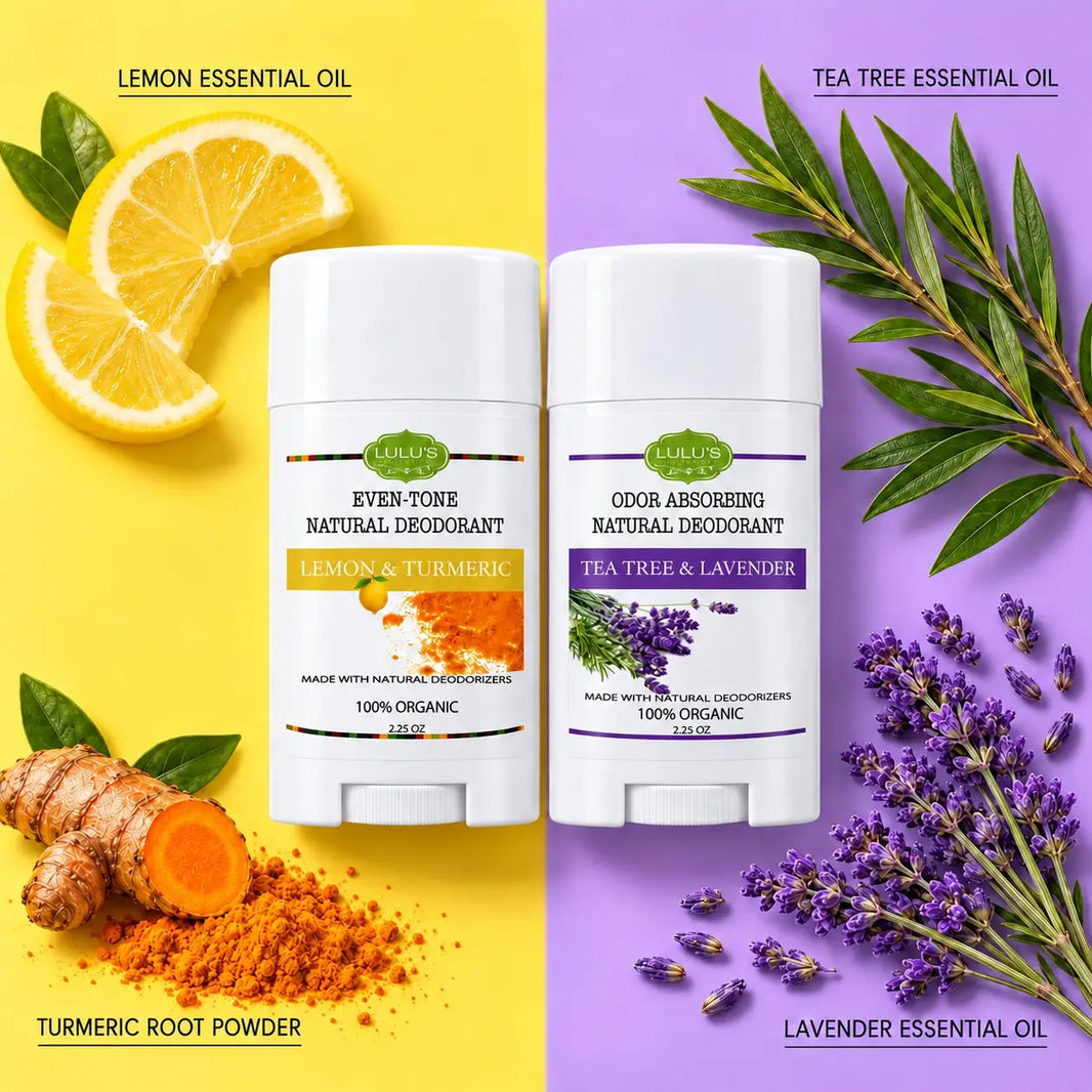 Lulu's Holistics Aluminum-Free Deodorant Duo – Lemon Turmeric + Tea Tree Lavender (2 x 2.65oz)-Lulu's Holistics Aluminum-Free Deodorant Duo – Lemon Turmeric + Tea Tree Lavender (2 x 2.65oz)