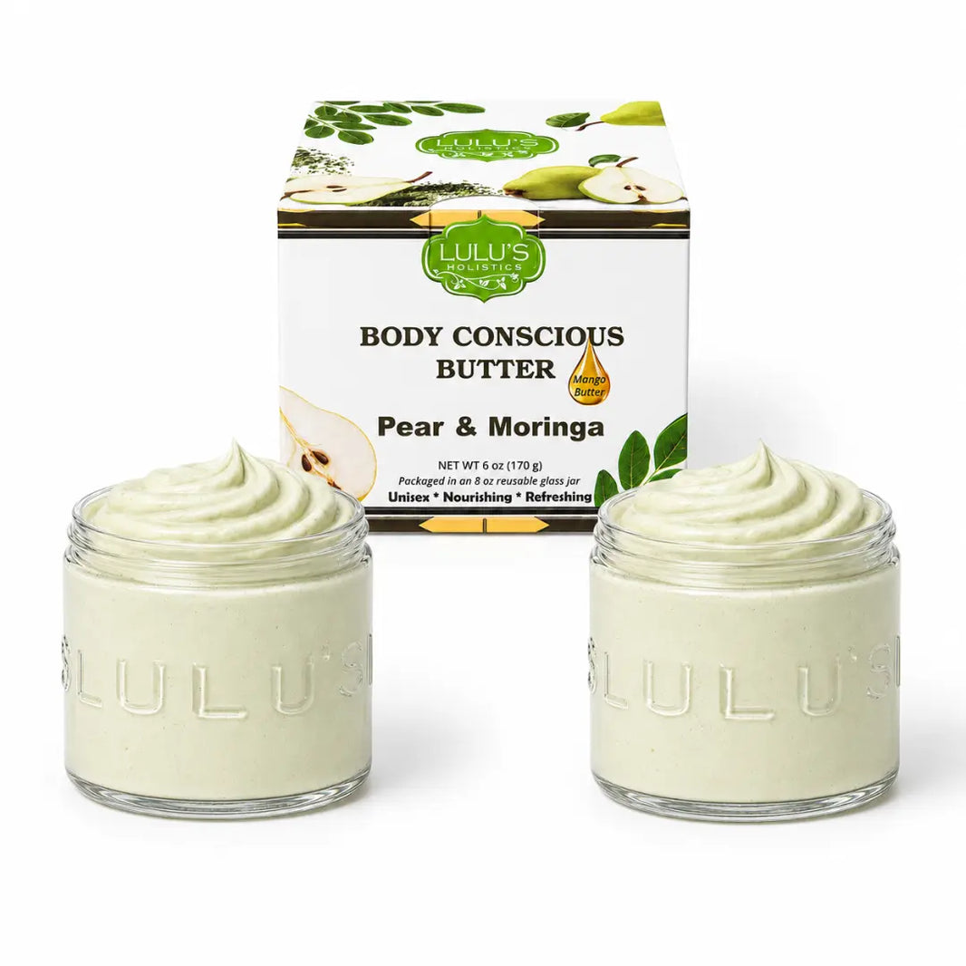 Lulu's Holistics Pear & Moringa Whipped Mango Body Butter – Non-Greasy, Radiant Skin-Lulu's Holistics Pear & Moringa Whipped Mango Body Butter – Non-Greasy, Radiant Skin