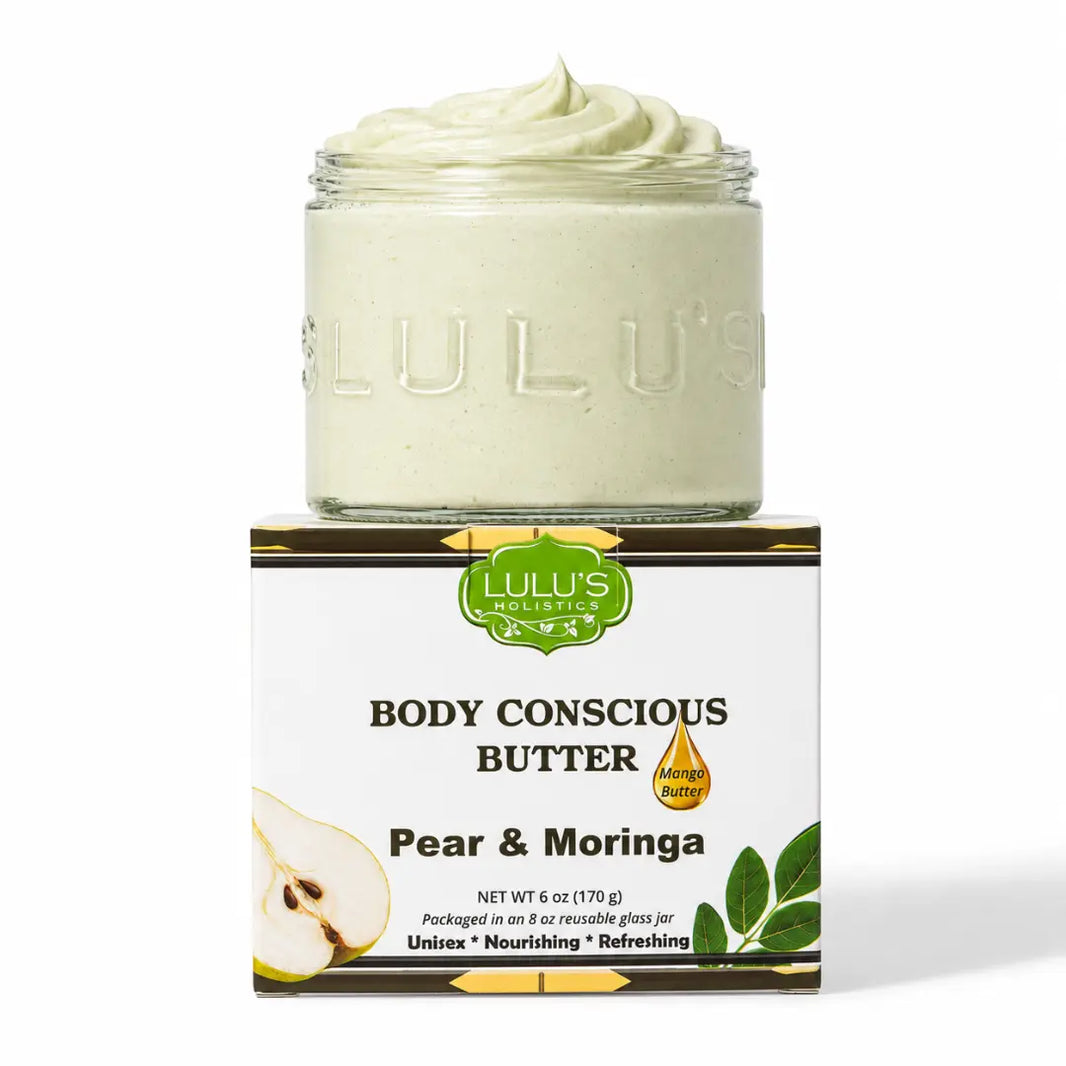 Lulu's Holistics Pear & Moringa Whipped Mango Body Butter – Non-Greasy, Radiant Skin-Lulu's Holistics Pear & Moringa Whipped Mango Body Butter – Non-Greasy, Radiant Skin