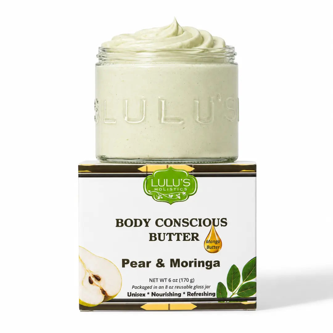 Lulu's Holistics Pear & Moringa Whipped Mango Body Butter – Non-Greasy, Radiant Skin-Lulu's Holistics Pear & Moringa Whipped Mango Body Butter – Non-Greasy, Radiant Skin