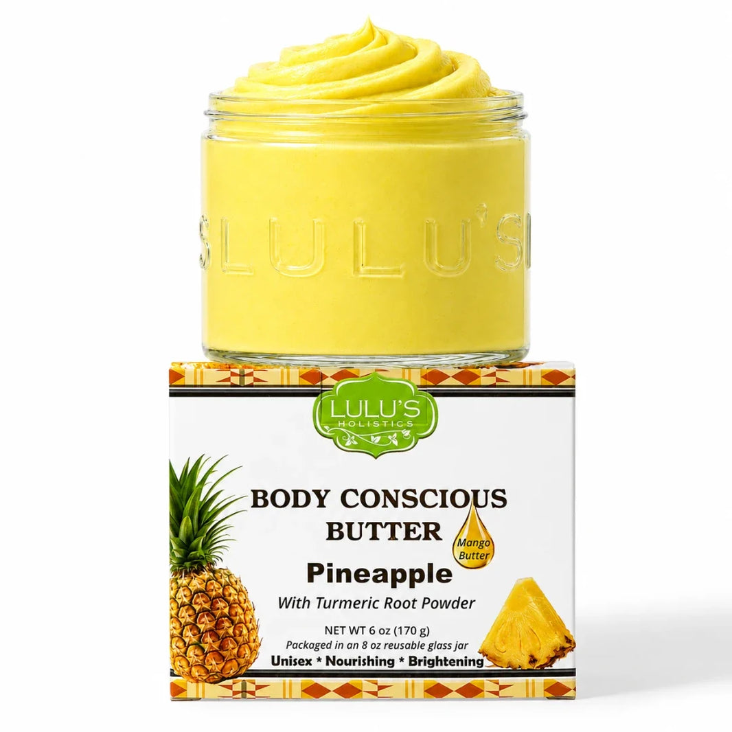 Lulu's Holistics Pineapple Turmeric Whipped Mango Body Butter – Non-Greasy, Golden Glow-Lulu's Holistics Pineapple Turmeric Whipped Mango Body Butter – Non-Greasy, Golden Glow