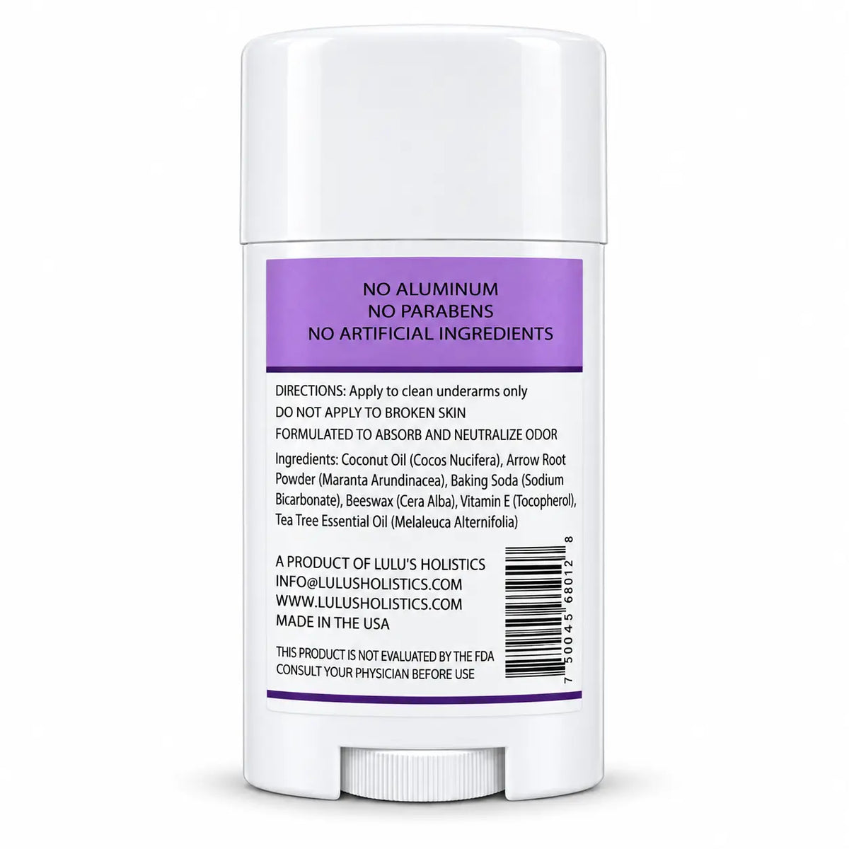 Lulu's Holistics Tea Tree & Lavender Aluminum-Free Deodorant (2.65oz)-Lulu's Holistics Tea Tree & Lavender Aluminum-Free Deodorant (2.65oz)