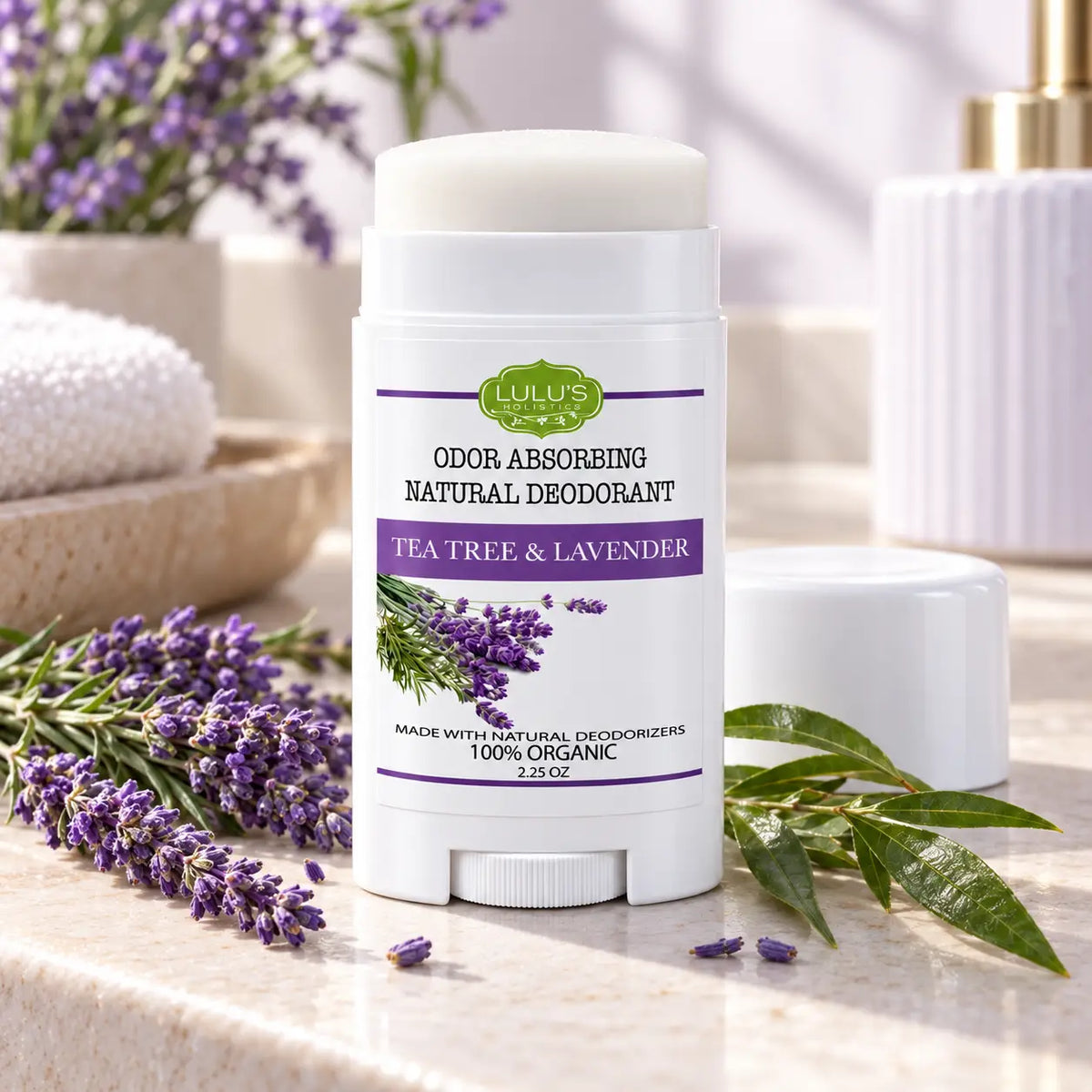 Lulu's Holistics Tea Tree & Lavender Aluminum-Free Deodorant (2.65oz)-Lulu's Holistics Tea Tree & Lavender Aluminum-Free Deodorant (2.65oz)