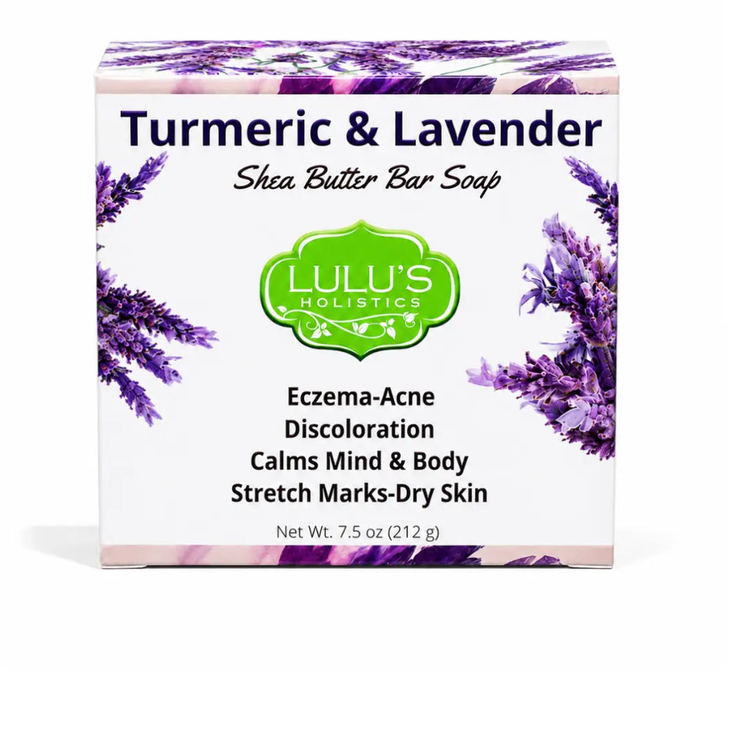 Lulu's Holistics Turmeric & Lavender Shea Butter Bar Soap – Calming Brightening Cleanse-Lulu's Holistics Turmeric & Lavender Shea Butter Bar Soap – Calming Brightening Cleanse