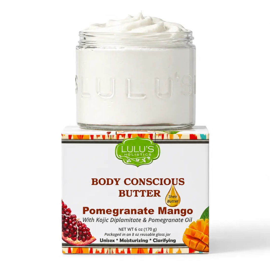 Lulu's Holistics Pomegranate Mango Kojic Whipped Body Butter – Uneven-Looking Skin-Lulu's Holistics Pomegranate Mango Kojic Whipped Body Butter – Uneven-Looking Skin