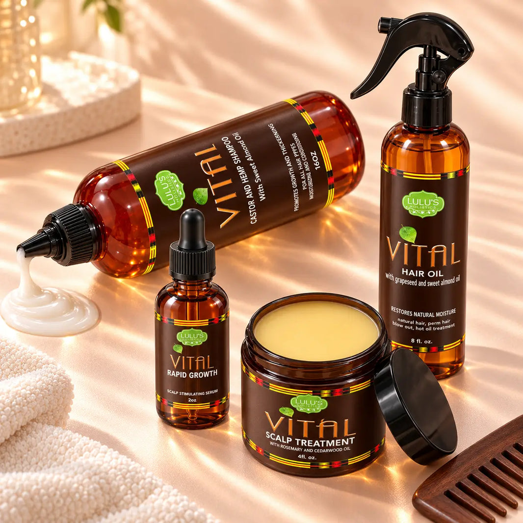 Lulu's Holistics Vital Hair & Scalp Conditioning Complete 4-Piece Routine Box-Lulu's Holistics Vital Hair & Scalp Conditioning Complete 4-Piece Routine Box
