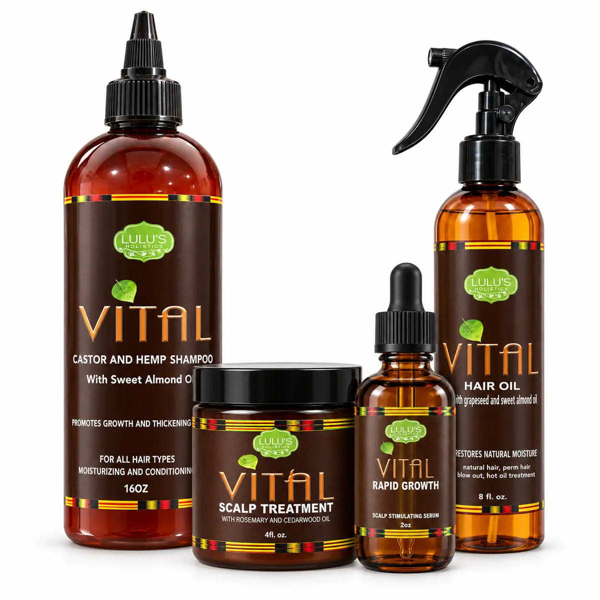 Lulu's Holistics Vital Hair & Scalp Conditioning Complete 4-Piece Routine Box-Lulu's Holistics Vital Hair & Scalp Conditioning Complete 4-Piece Routine Box