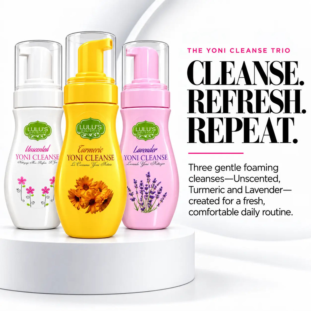 Lulu's Holistics Bikini Line Gentle Cleansing Foaming Wash Trio Bundle-Lulu's Holistics Bikini Line Gentle Cleansing Foaming Wash Trio Bundle