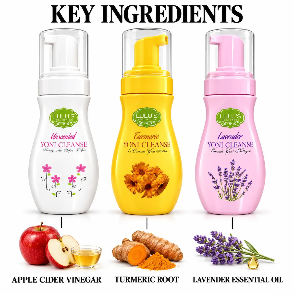 Lulu's Holistics Bikini Line Gentle Cleansing Foaming Wash Trio Bundle-Lulu's Holistics Bikini Line Gentle Cleansing Foaming Wash Trio Bundle
