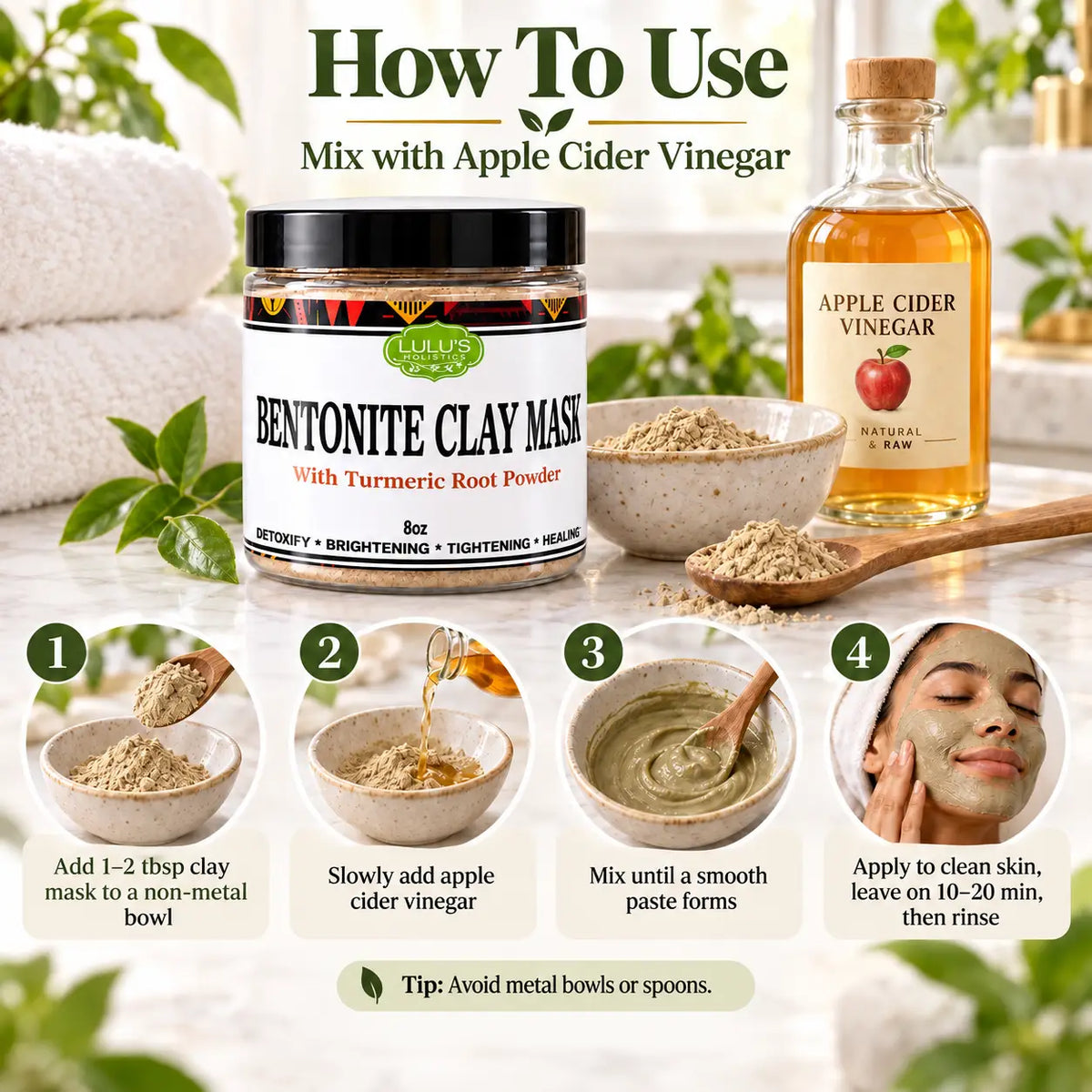 Lulu's Holistics Turmeric & Bentonite Clay Clarifying Detox Mask (8oz)-Lulu's Holistics Turmeric & Bentonite Clay Clarifying Detox Mask (8oz)