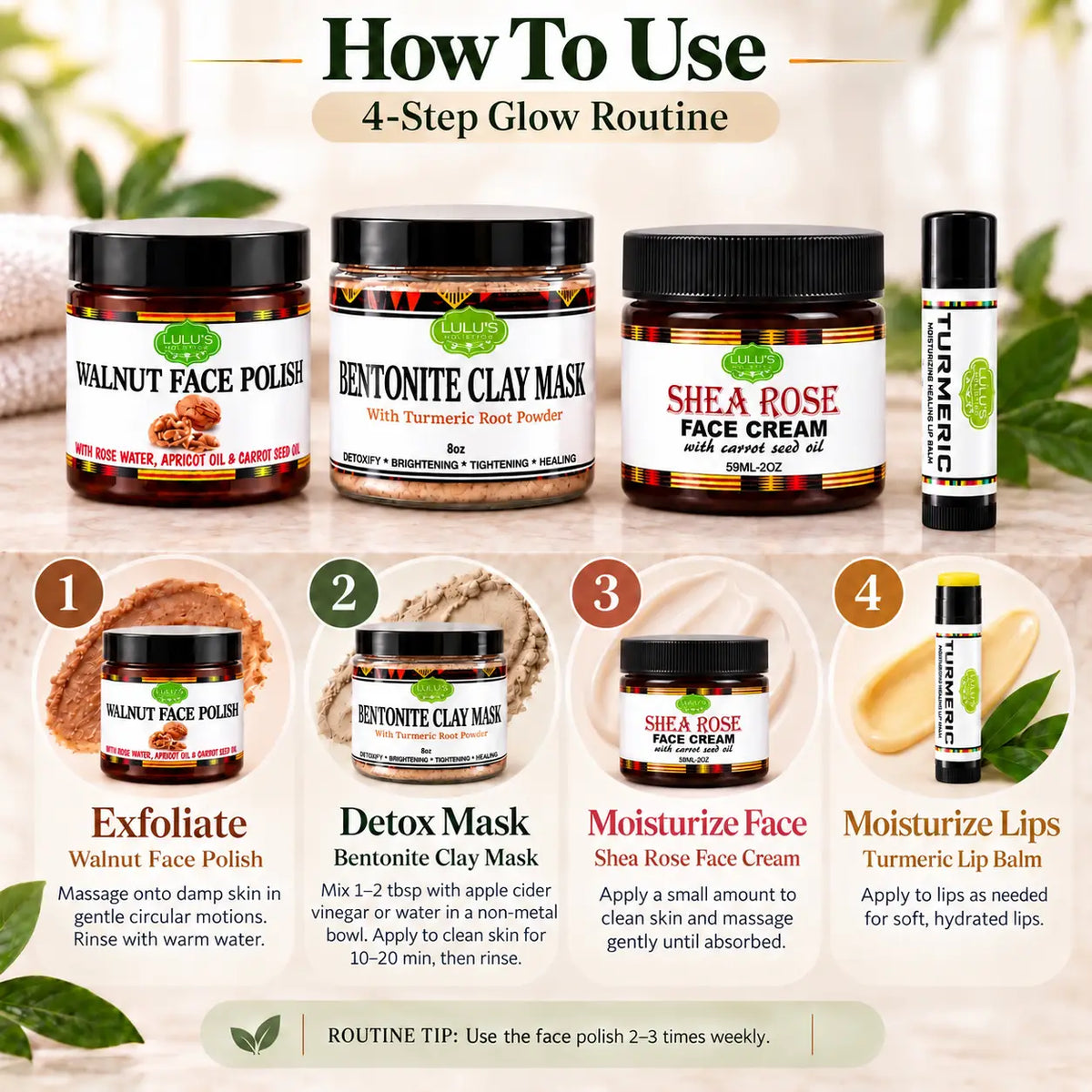 Lulu's Holistics Ultimate Skin Detox & Glow Routine Complete 4-Piece Set-Lulu's Holistics Ultimate Skin Detox & Glow Routine Complete 4-Piece Set
