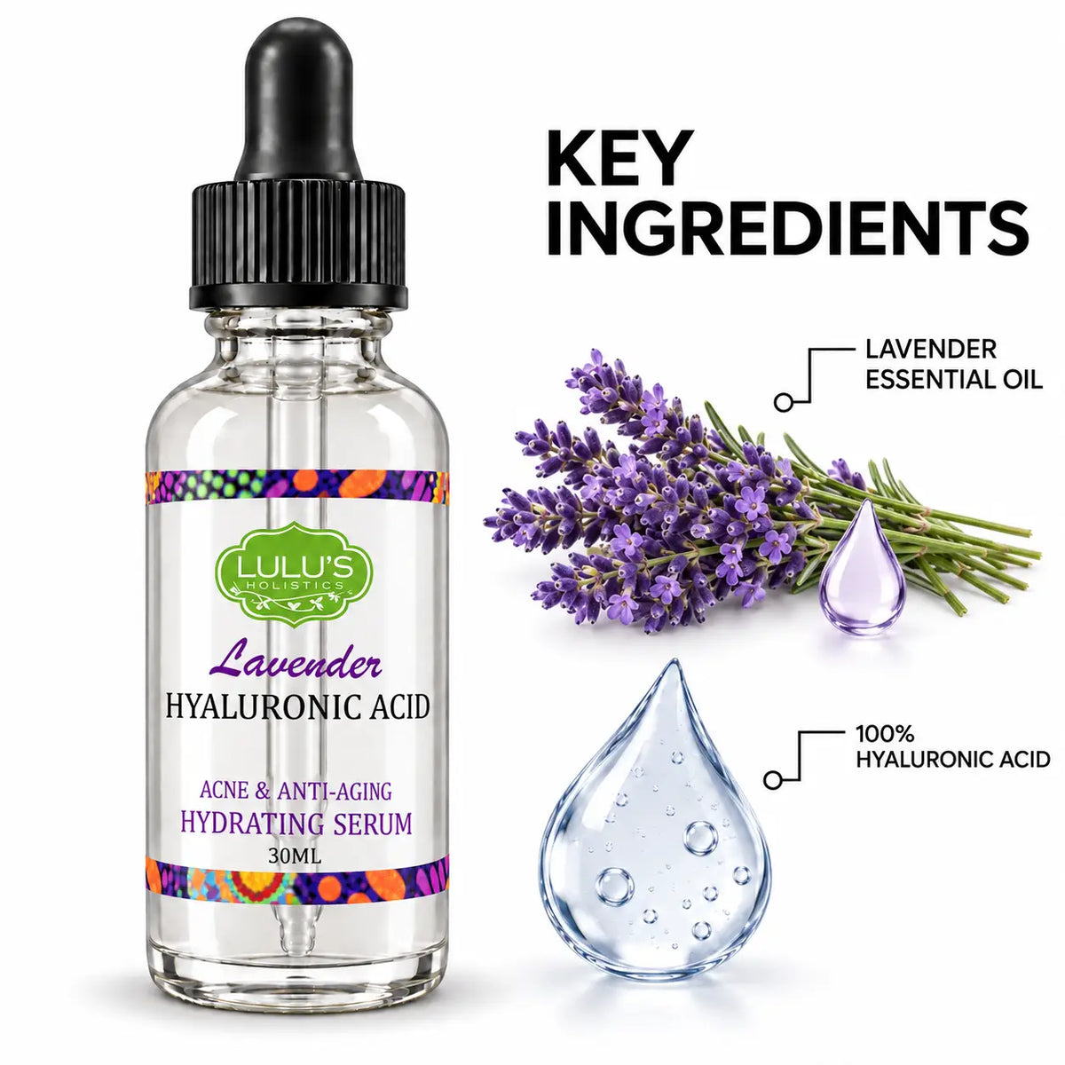 Lulu's Holistics Lavender Hyaluronic Acid Soothing & Balancing Face Serum (30ml)-Lulu's Holistics Lavender Hyaluronic Acid Soothing & Balancing Face Serum (30ml)