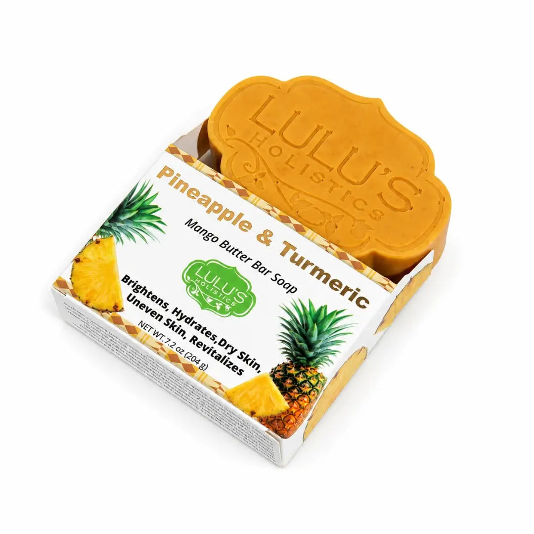 Lulu's Holistics Pineapple Turmeric Mango Butter Bar Soap – Brightening Cleanse-Lulu's Holistics Pineapple Turmeric Mango Butter Bar Soap – Brightening Cleanse