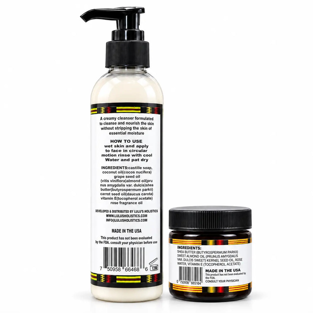 Lulu's Holistics Cleanse & Hydrate Skin Duo – Rose Cleansing Milk & Face Cream-Lulu's Holistics Cleanse & Hydrate Skin Duo – Rose Cleansing Milk & Face Cream