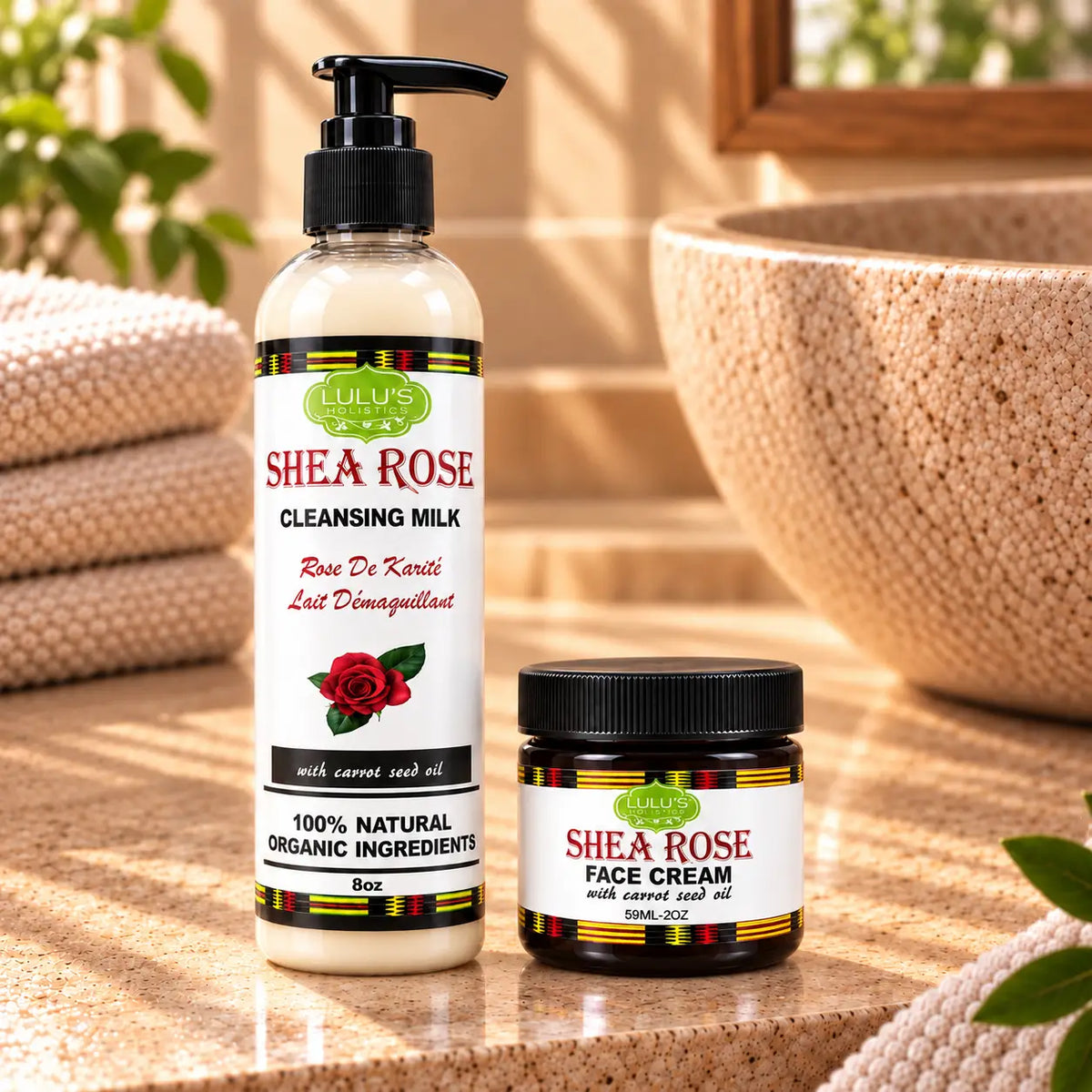 Lulu's Holistics Cleanse & Hydrate Skin Duo – Rose Cleansing Milk & Face Cream-Lulu's Holistics Cleanse & Hydrate Skin Duo – Rose Cleansing Milk & Face Cream